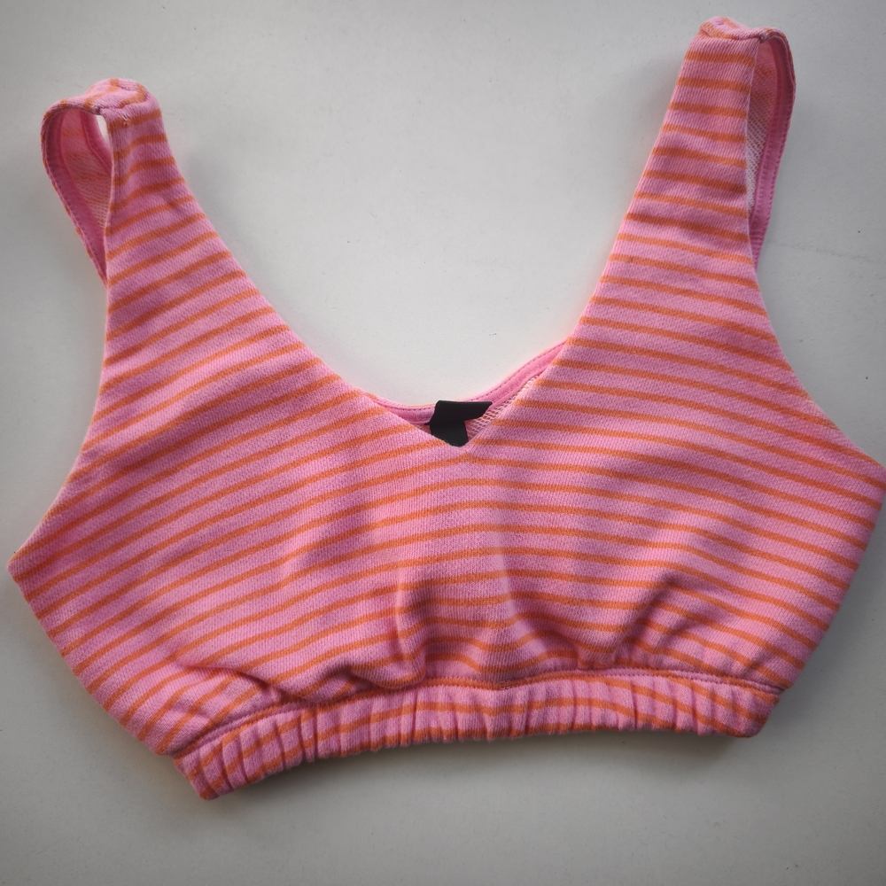 Wild Fable Pink and Orange Striped Sports Bra